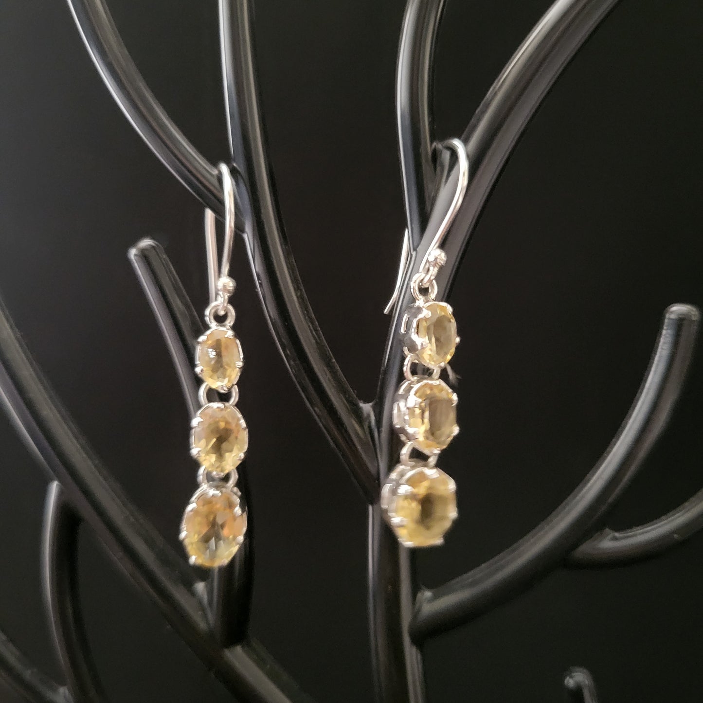 "3 Musketeers" Silver Earring with Citrine