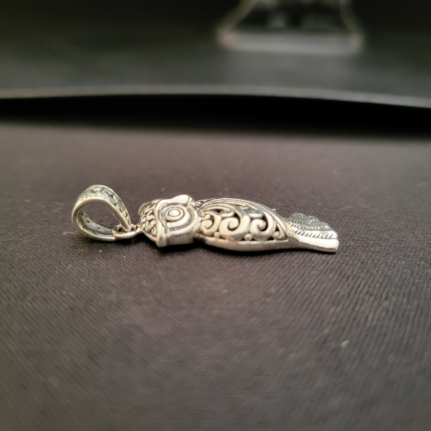 "Owl Gaze" Silver Pendant
