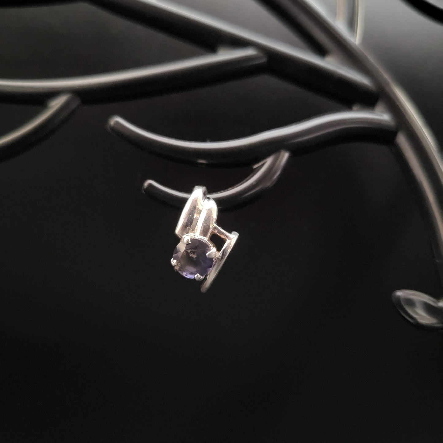 "Lustrous Lolite" Silver Pendant with Lolite Crystal