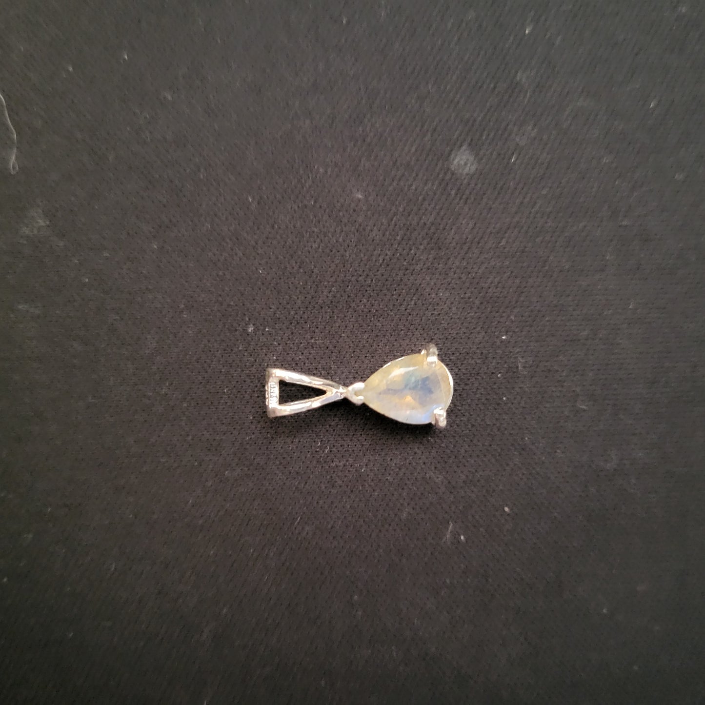 "Luminous Moonlight" Silver Pendant with Rainbow Moonstone