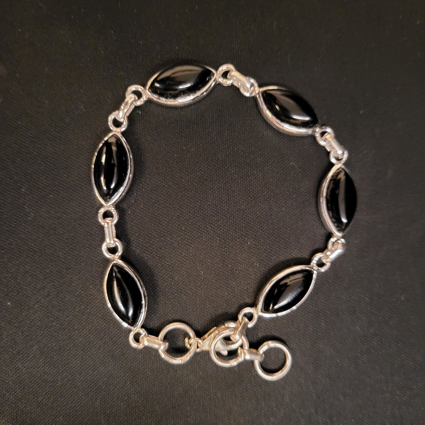 "Midnight Glory" Silver Bracelet with Black onyx
