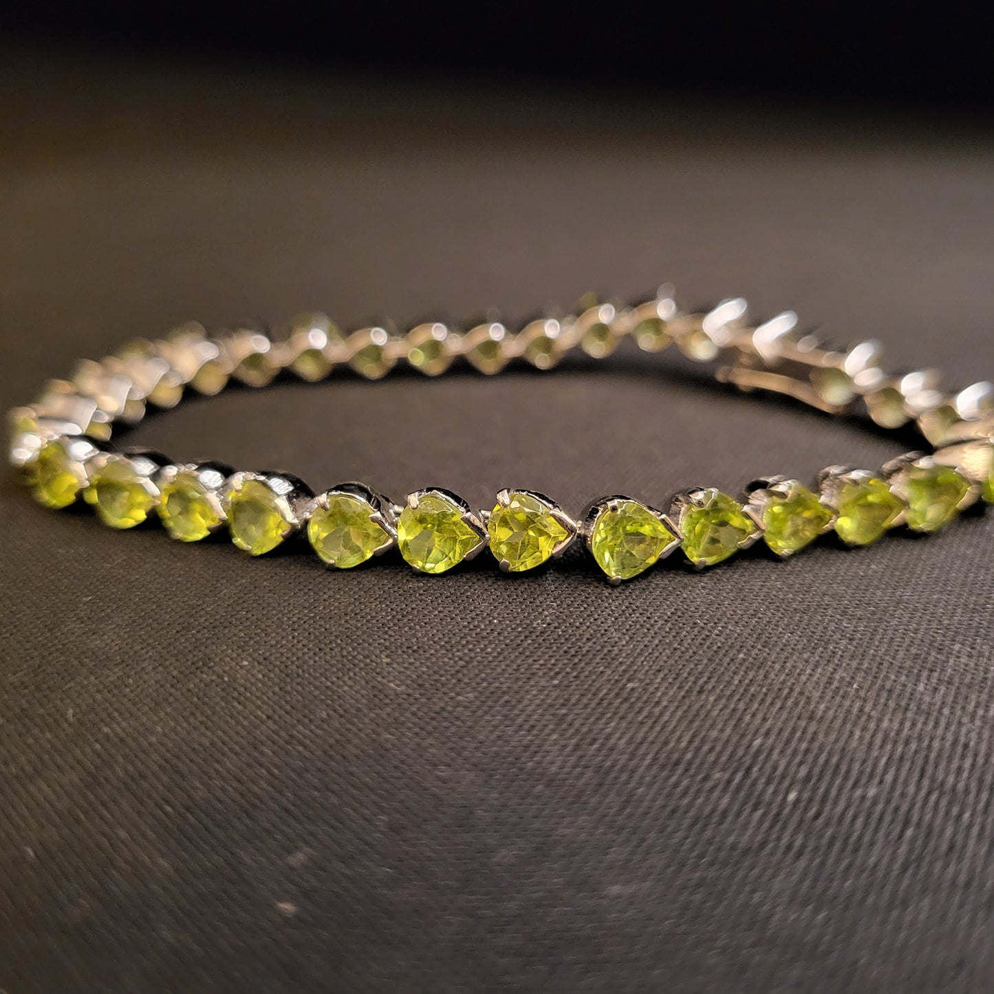 "Endless Garden" Silver Bracelet with Peridot