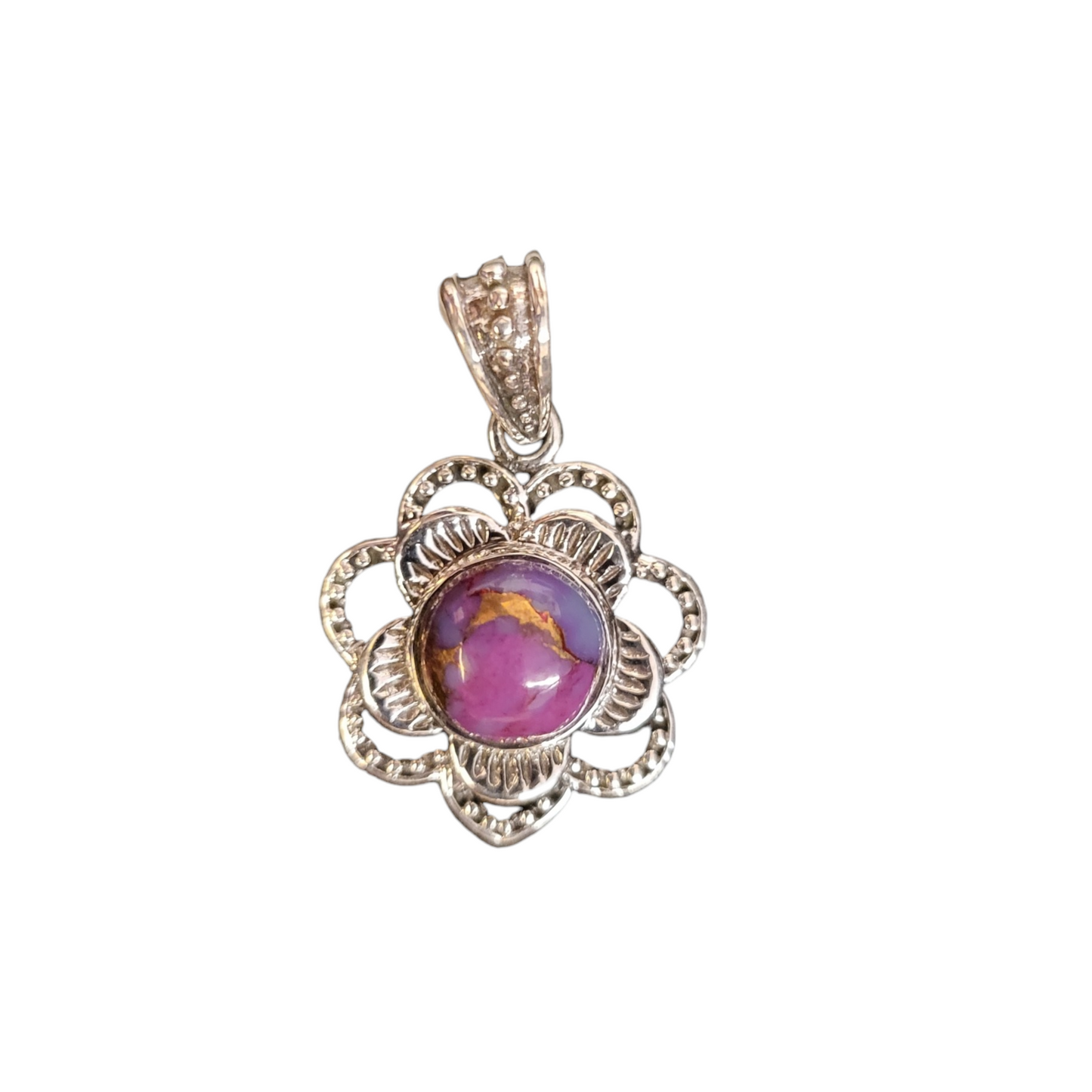 "Minimalist Charm" Silver Ring with Purple Copper Turquoise