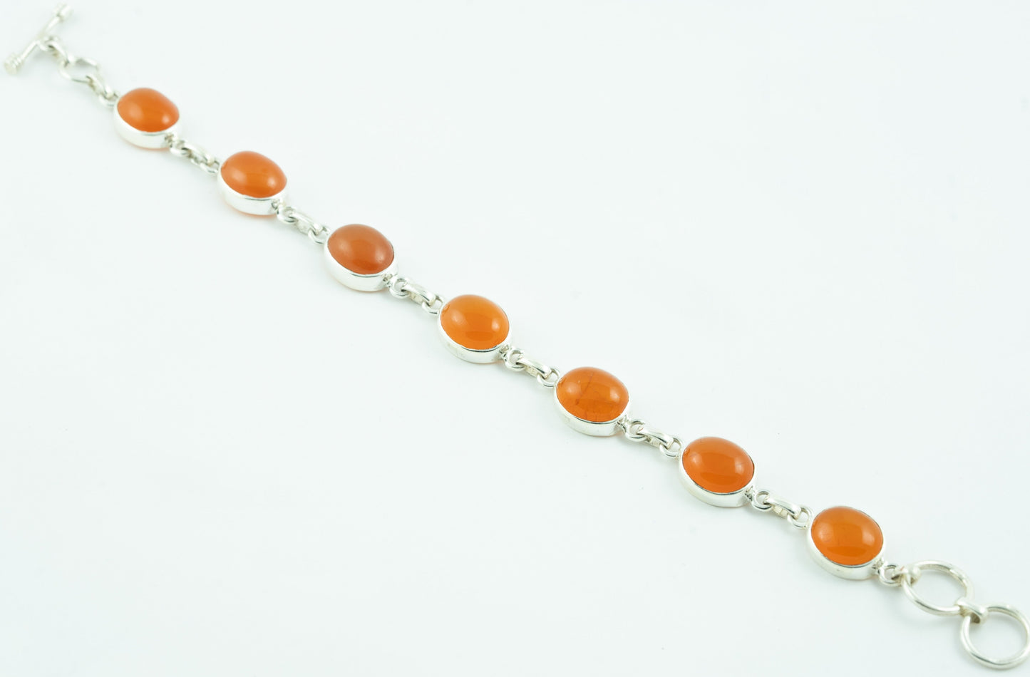 "Chain of Strength" Silver Bracelet with Carnelian