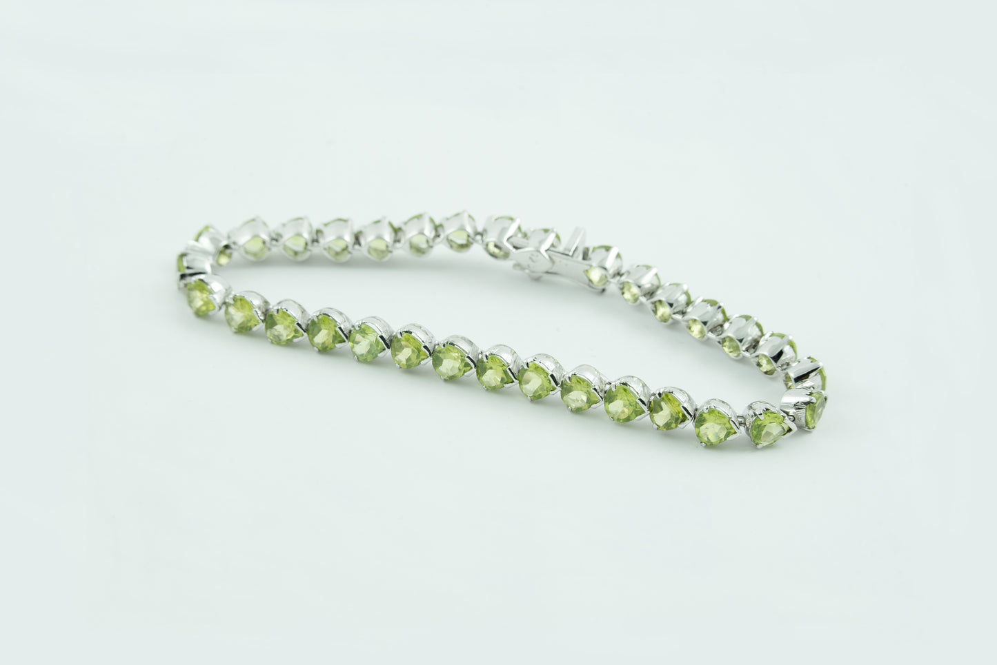 "Endless Garden" Silver Bracelet with Peridot