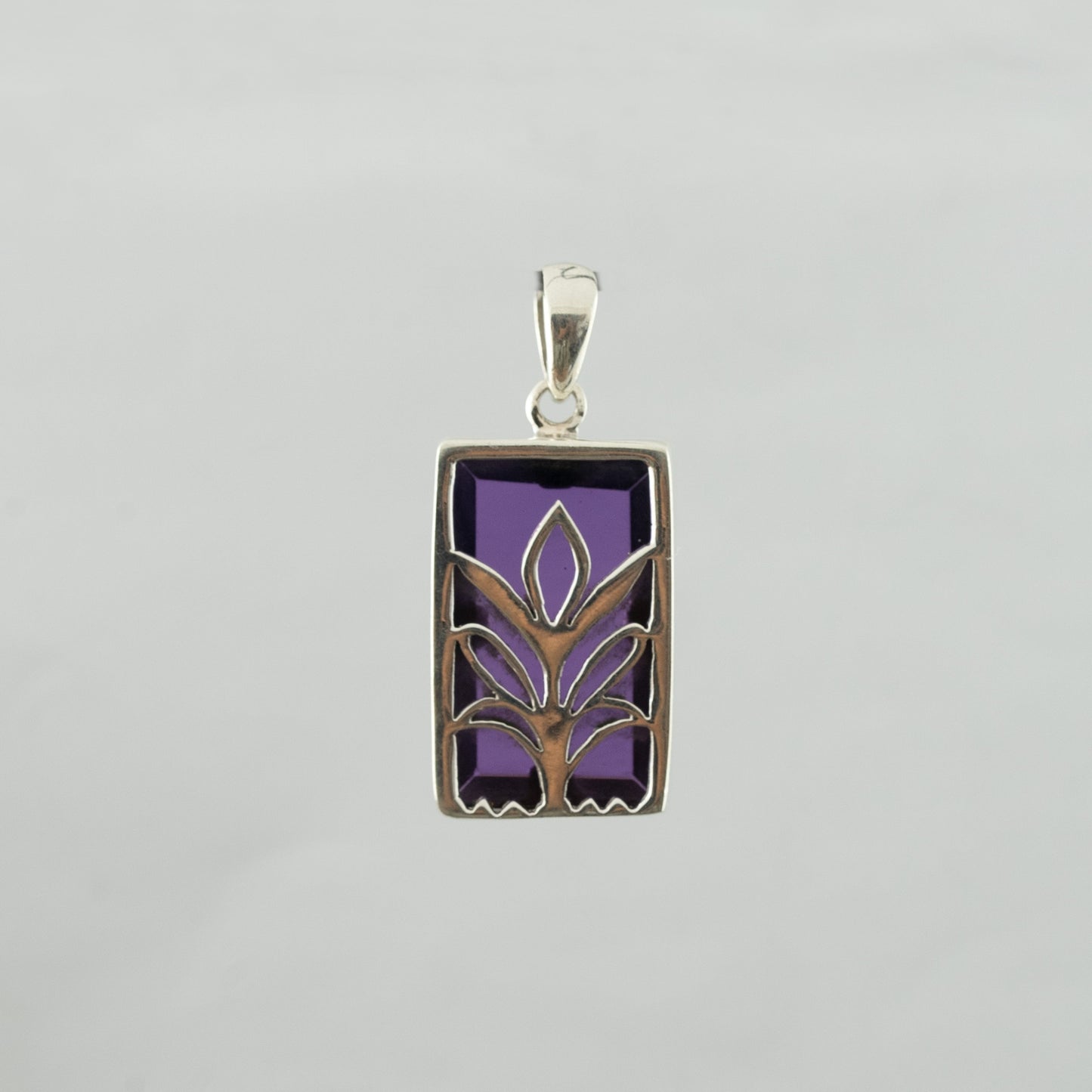 "Scented View" Silver Pendant with Amethyst
