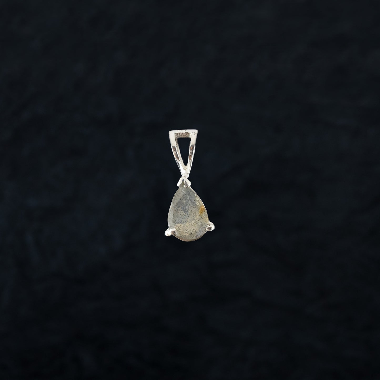 "Luminous Moonlight" Silver Pendant with Rainbow Moonstone