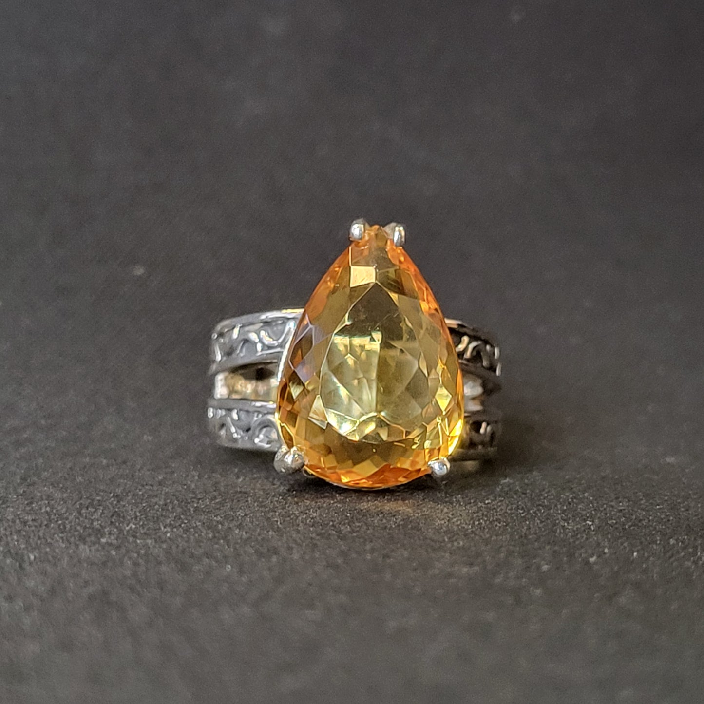 "Sunlit Sparkle" Silver Ring with Citrine