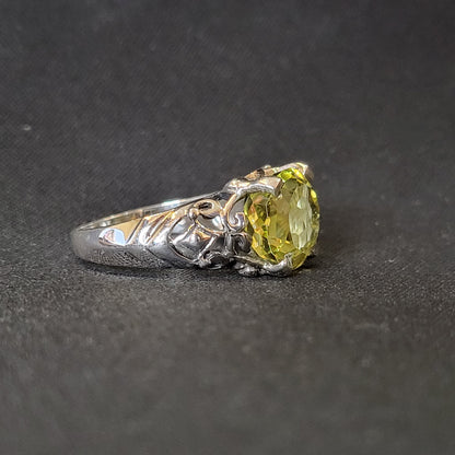 "Majesty of Marigold" Silver Ring with Lemon Quartz