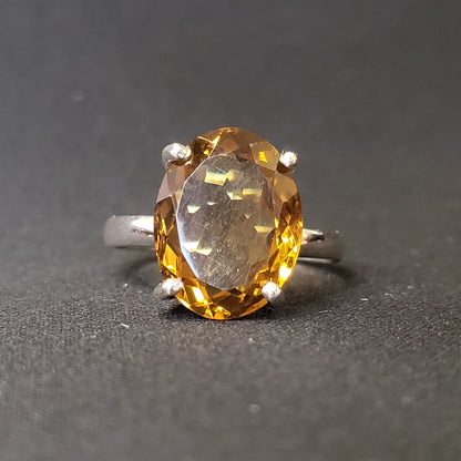 "Oval Bling" Silver Ring with Citrine