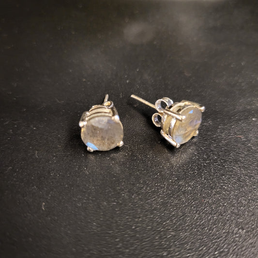 "Stud Luxe" Silver Earring with Labradorite