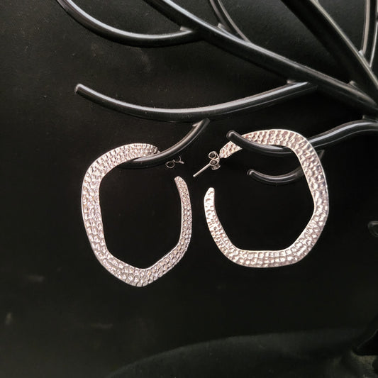 "Urban Hoops" Silver Earring