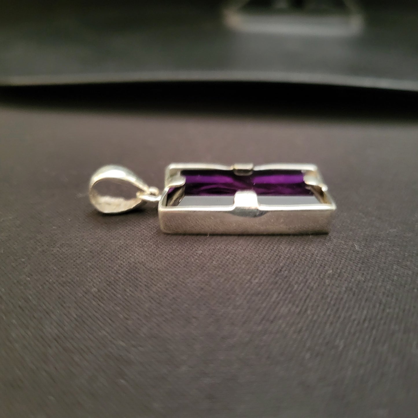 "Scented View" Silver Pendant with  Amethyst