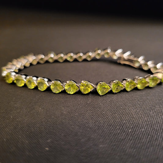 "Endless Garden" Silver Bracelet with Peridot