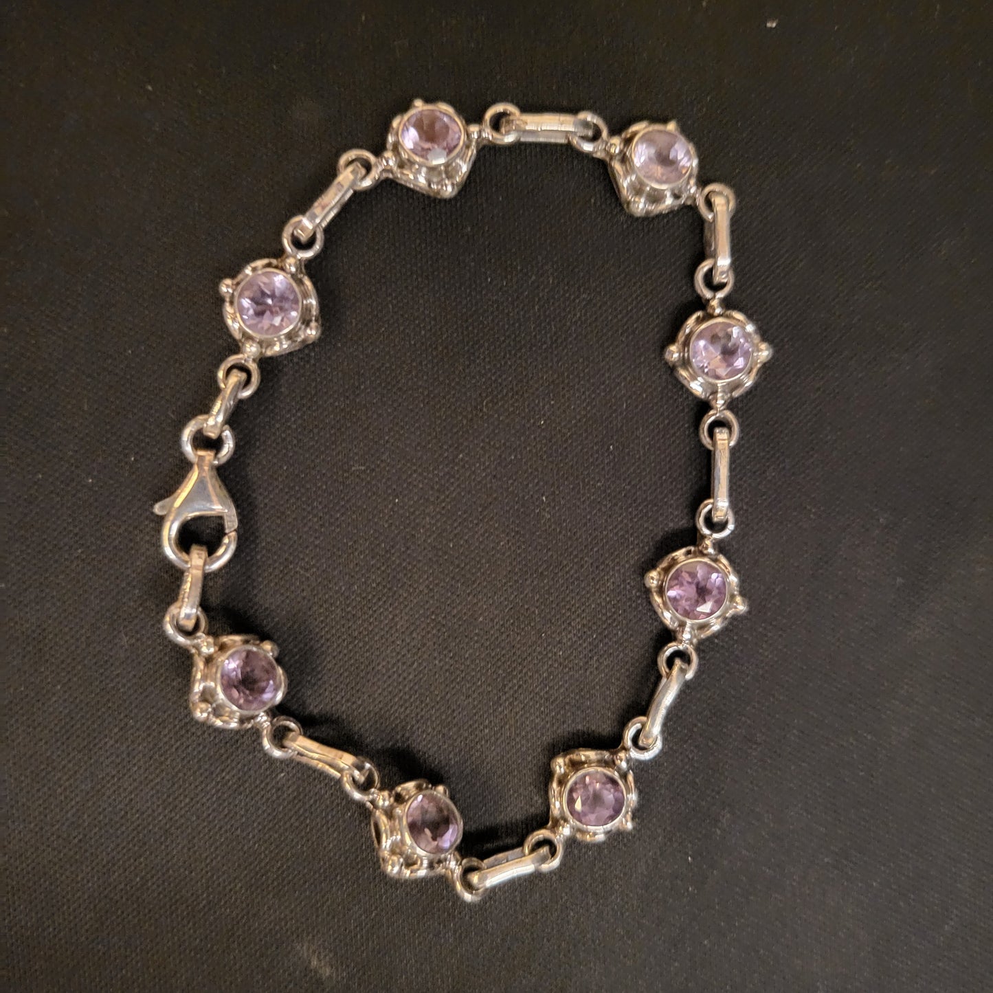 "Healing Eye" Silver Bracelet with Amethyst