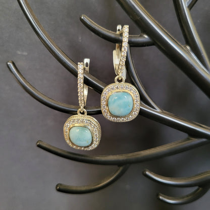 "Royal Essence" Earring with Larimar