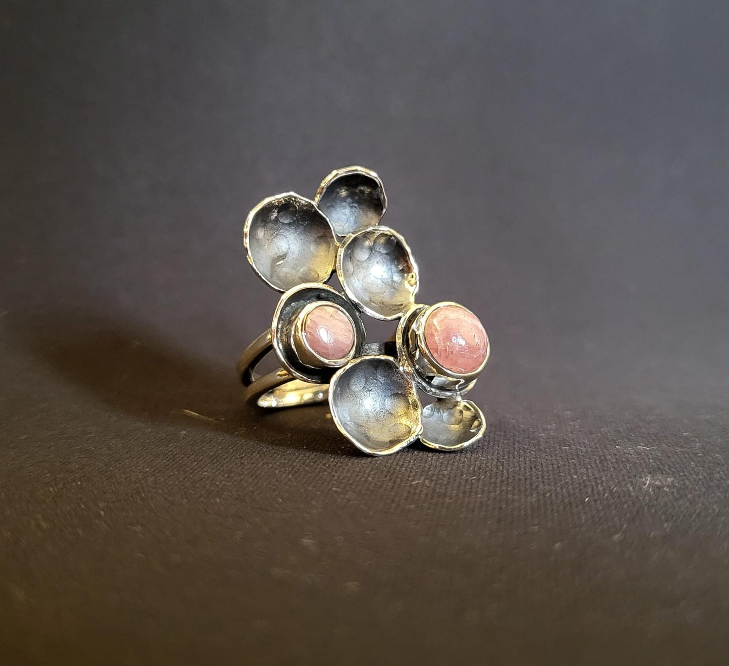 "Gem Harmony" Silver Ring with Rhodochrosite