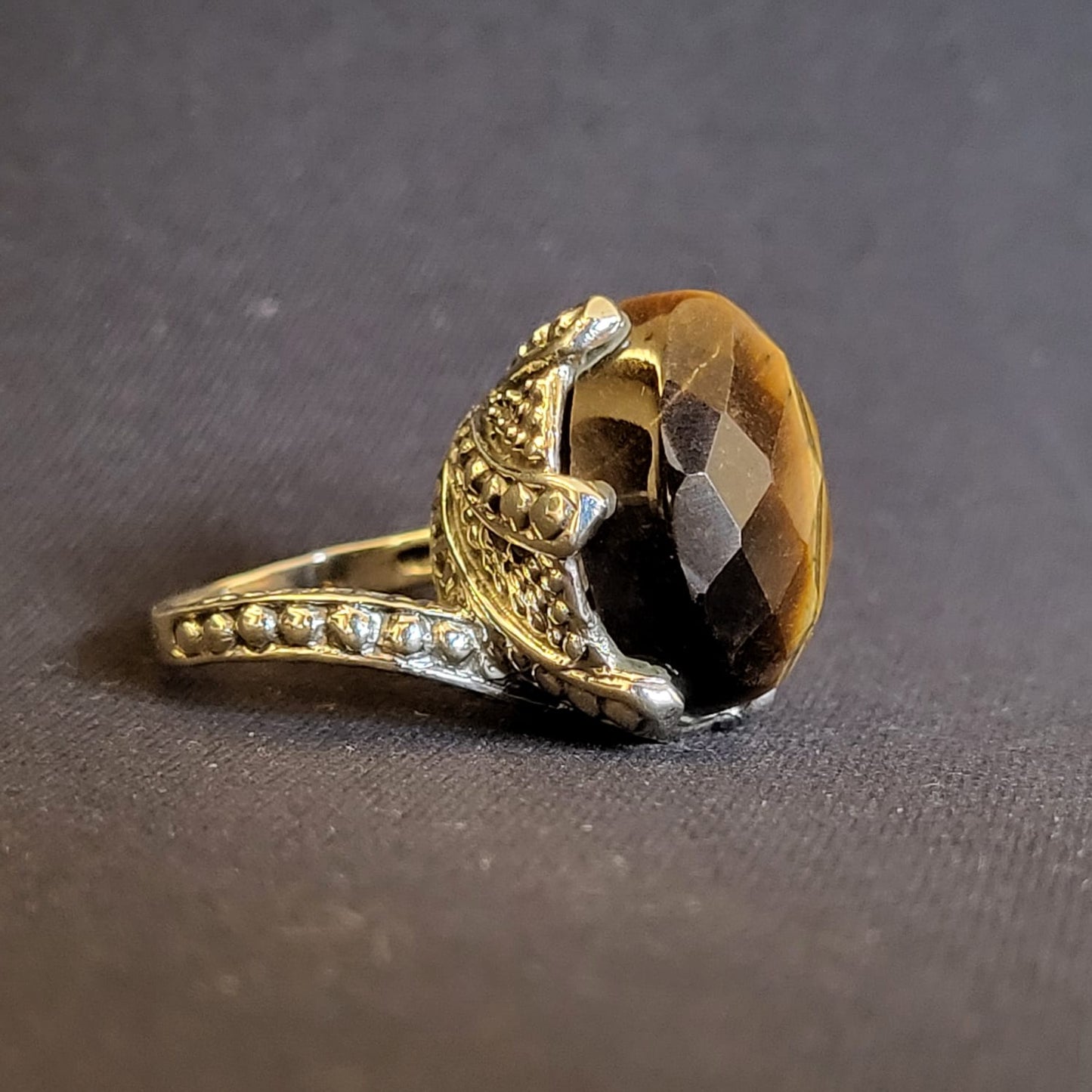 "Bronze Tiger" Silver Ring with Tiger Eye