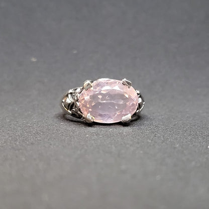 "Sheer Rosy" Silver Ring with Rose Quartz