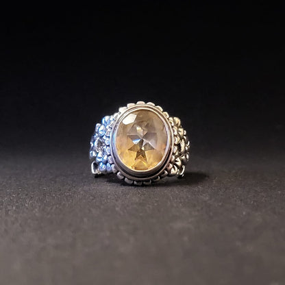 "Golden Bloom" Silver Ring with Citrine