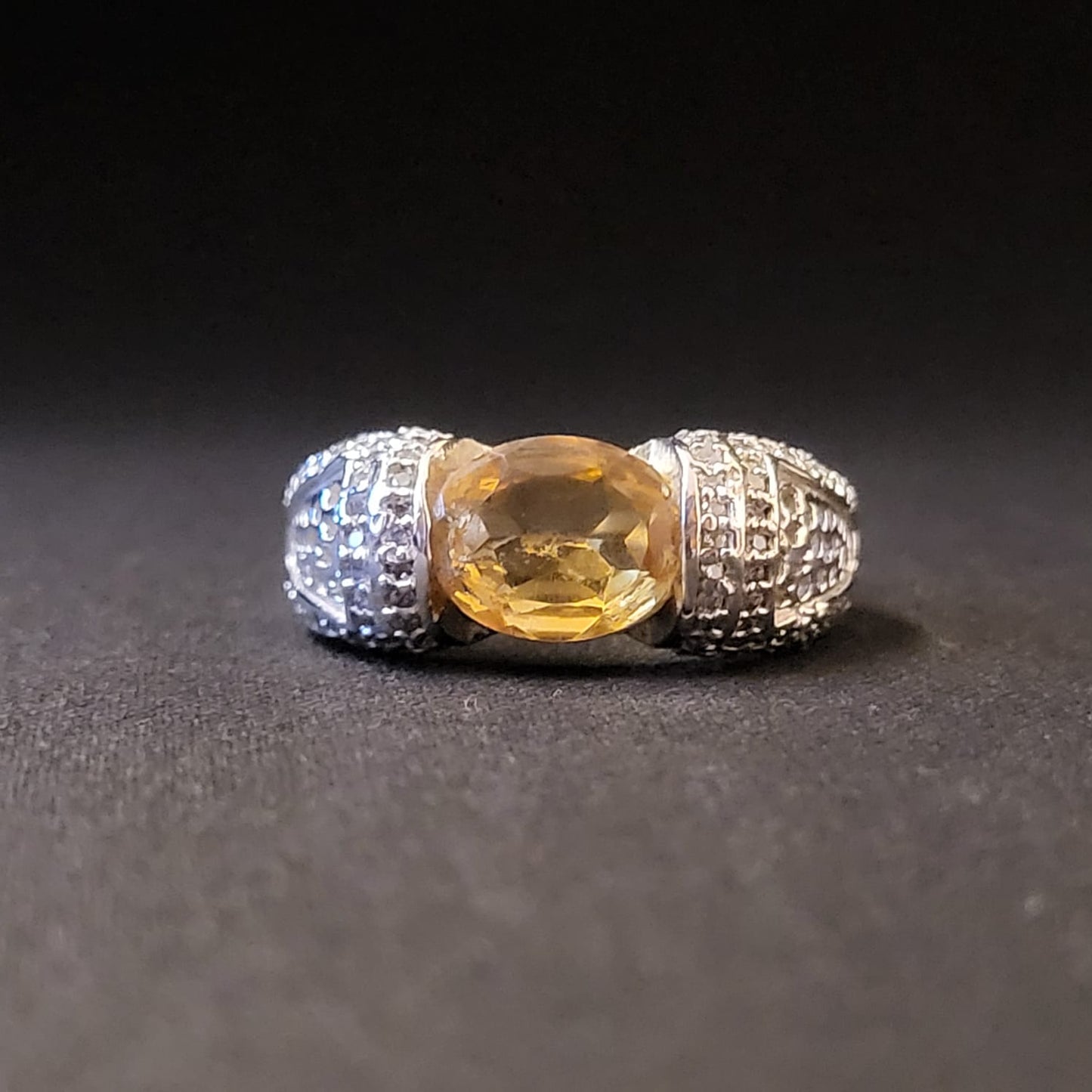 "Honeycomb" Silver Ring with Citrine