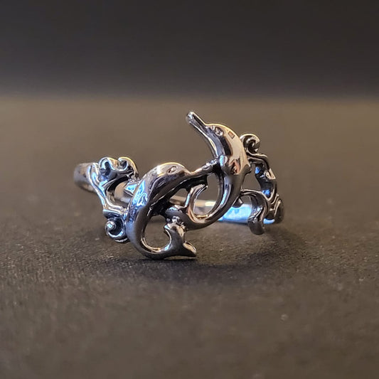 "Playful Porpoise" Silver ring