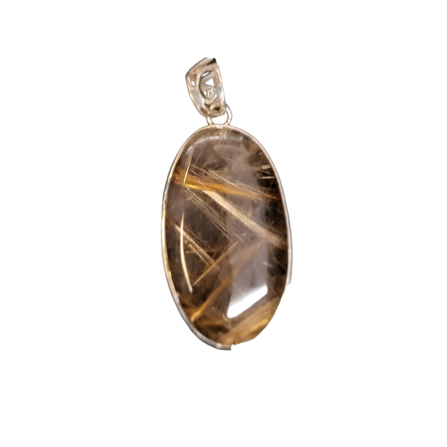 "Frangipani Secrets" Silver Pendant with Golden Rutile