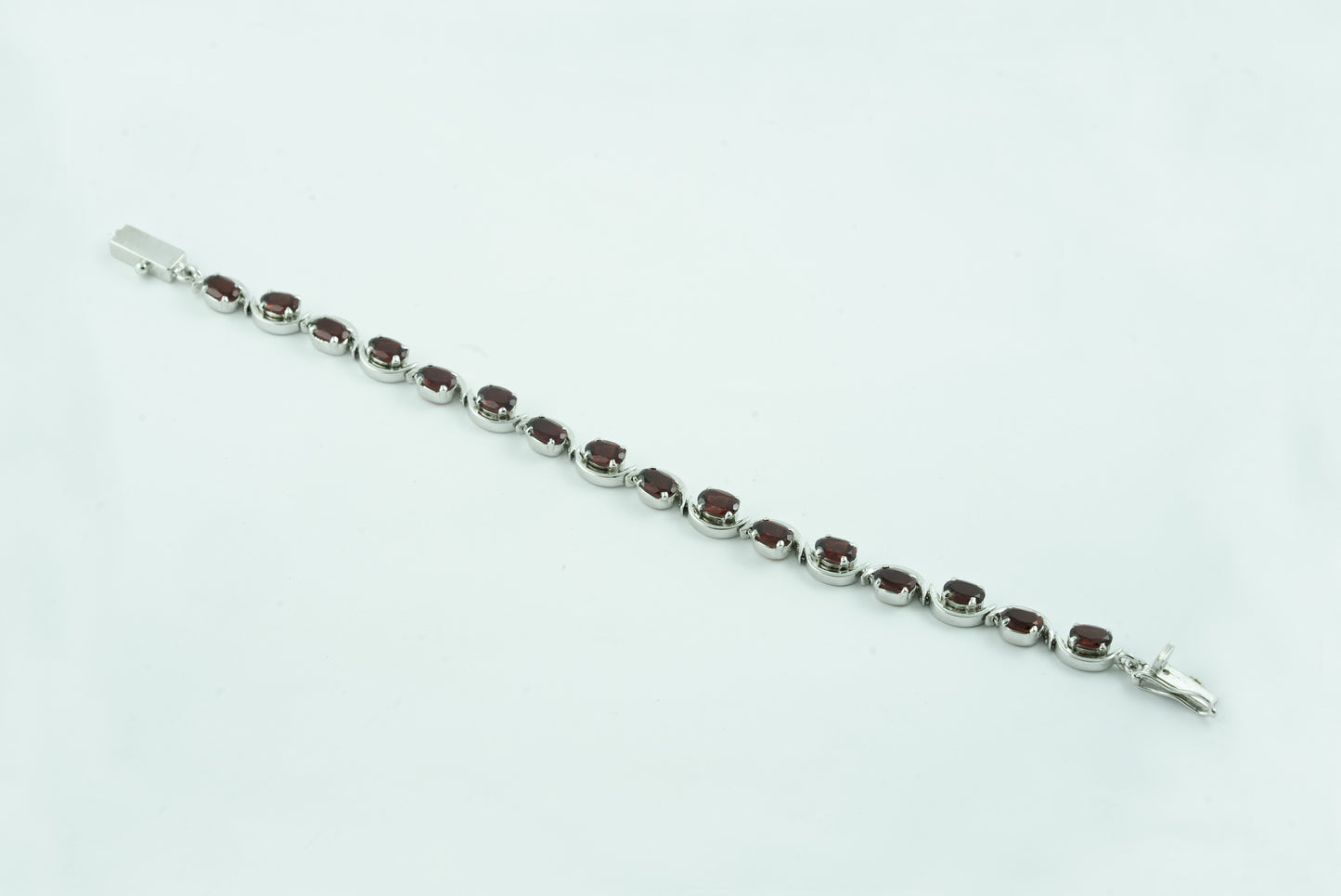 "Red Vine" Silver Bracelet with Garnet