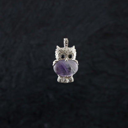 "Wise Belly" Silver Pendant with Amethyst