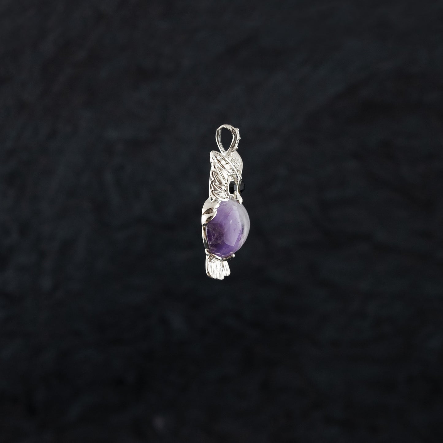 "Wise Belly" Silver Pendant with Amethyst