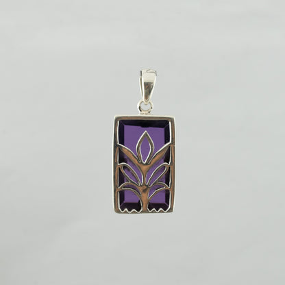 "Scented View" Silver Pendant with  Amethyst