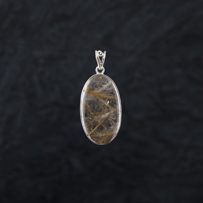 "Frangipani Secrets" Silver Pendant with Golden Rutile