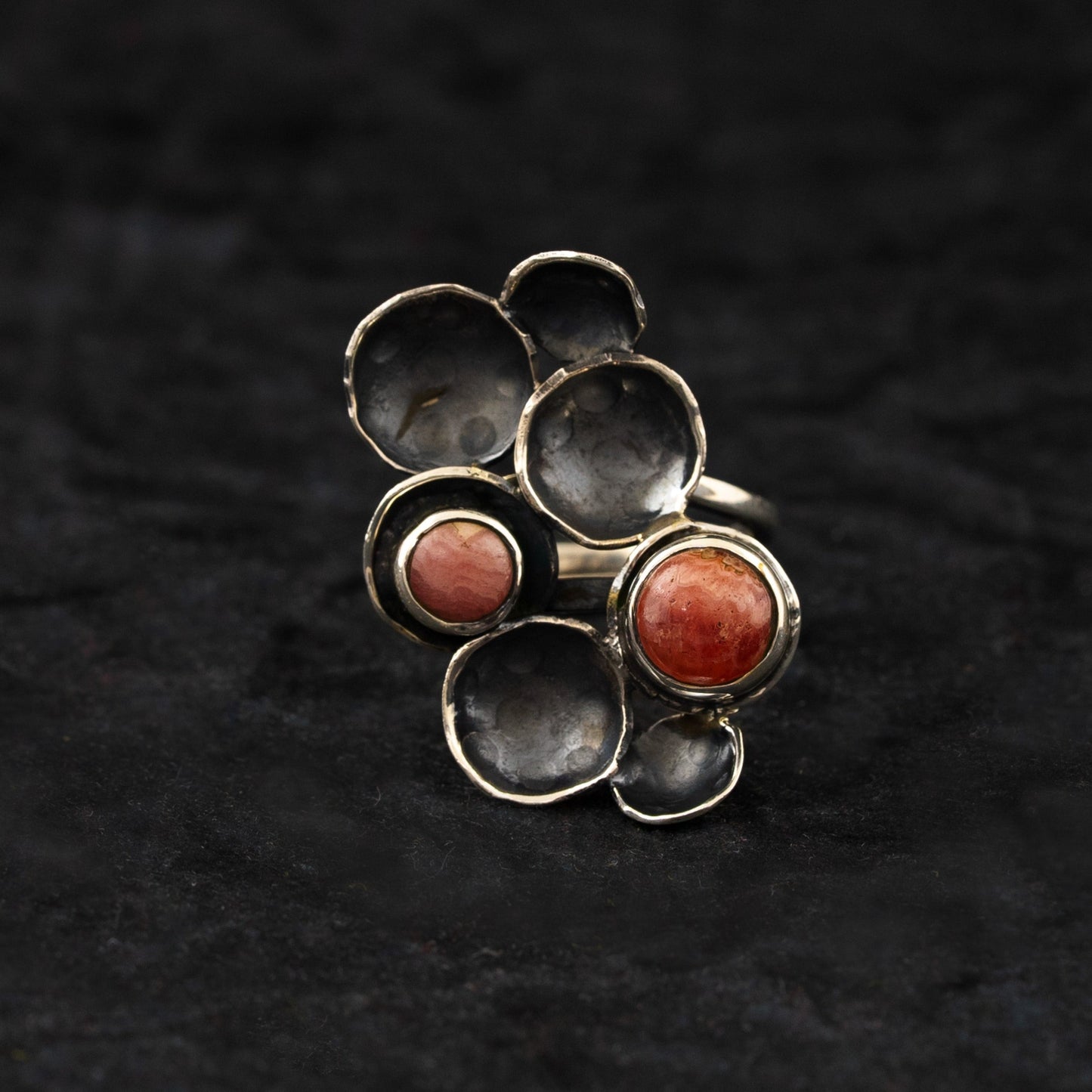 "Gem Harmony" Silver Ring with Rhodochrosite