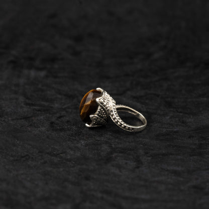 "Bronze Tiger" Silver Ring with Tiger Eye