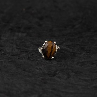 "Bronze Tiger" Silver Ring with Tiger Eye